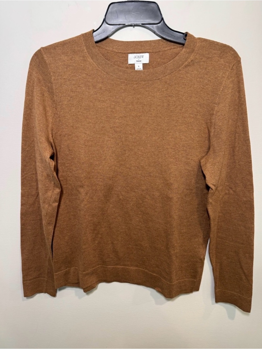 J.Crew Teddie Crewneck Sweater Camel Cozy Knit Pullover Women's Sweater Size S